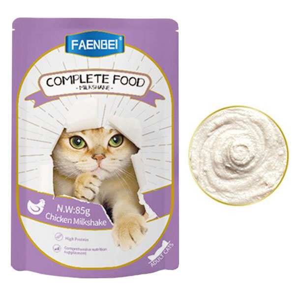 پوچ گربه فنبی مدل COMPLETE FOOD طعم میلک شیک مرغ