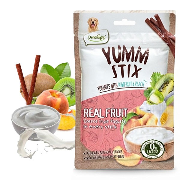 تشویقی مدادی سگ دنتالایت طعم ماست و کیوی و هلو