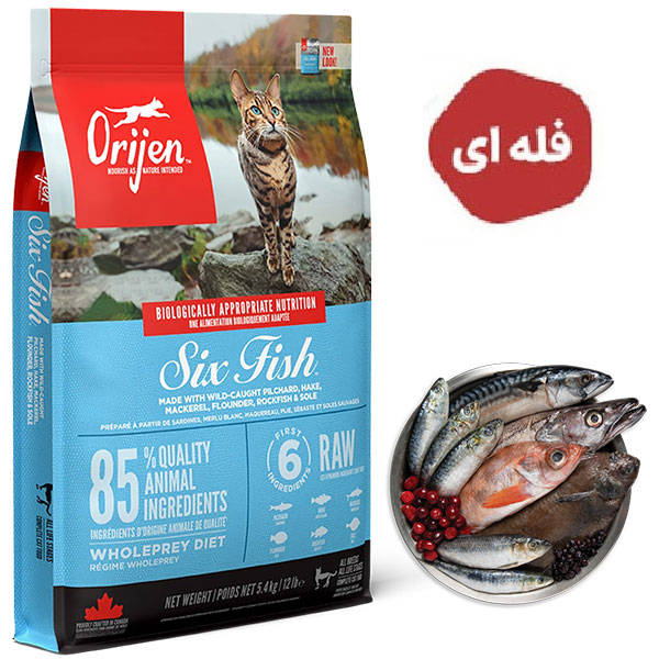 غذای خشک گربه اوریجن مدل Adult Six Fish