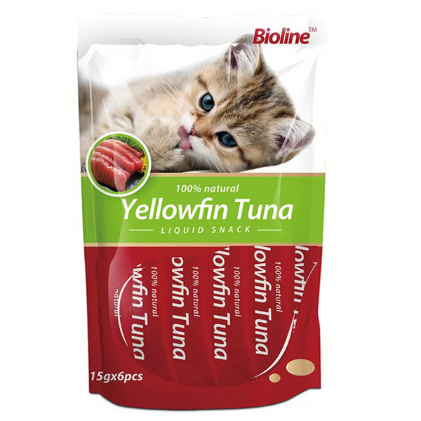 بستنی گربه بایولاین مدل Yellowfin طعم ماهی تن 6 عددی